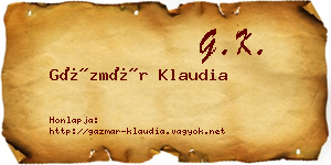 Gázmár Klaudia névjegykártya