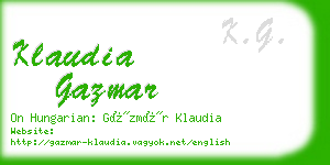 klaudia gazmar business card